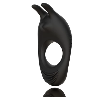 Zeus dual vibe cock ring black - Wibrujący pierścień erekcyjny