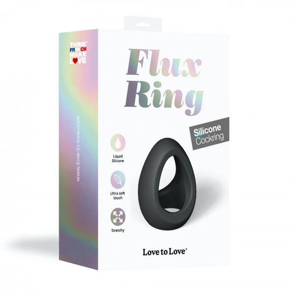 Love to Love flux ring - Elastyczny pierścień erekcyjny, czarny