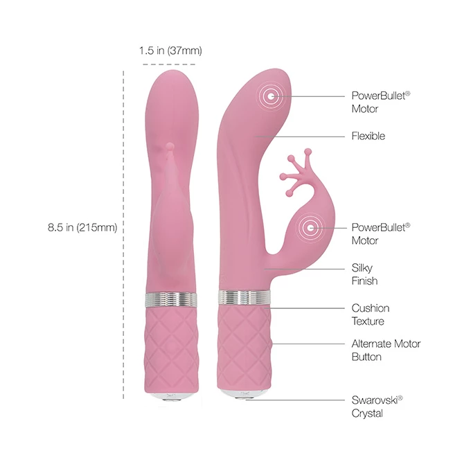 Pillow Talk kinky rabbit &amp; g-spot vibrator pink - Wibrator króliczek