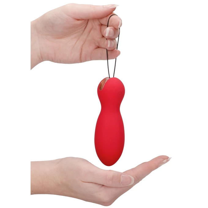 Elegance dual vibrating toy - purity - red - Wibrator łechtaczkowy i kulki gejszy (2w1), Czerwony