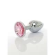 Boss Series Jawellery Pink - Korek analny z ozdobnym kamieniem, Różowy