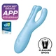 Satisfyer threesome 4 connect app (blue) - Wibrator z trzema elastycznymi ramionami, Niebieski