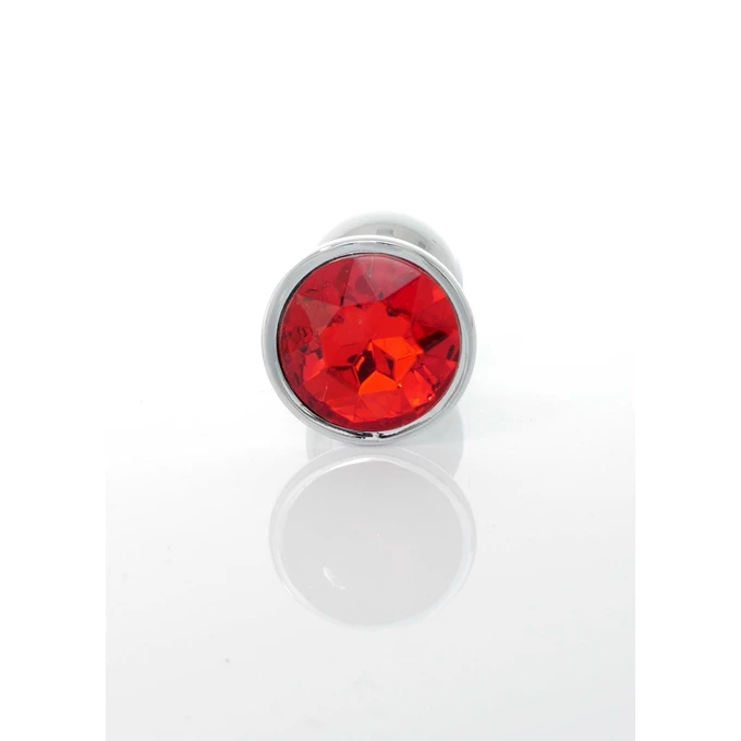 Boss Series Jawellery Red - Korek analny z ozdobnym kamieniem, Czerwony