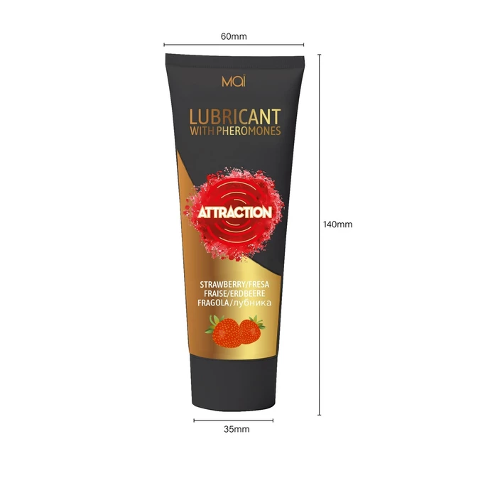 Attraction Lubricant With Pheromones Strawberry 100 Ml - Lubrykant z feromonami truskawkowy