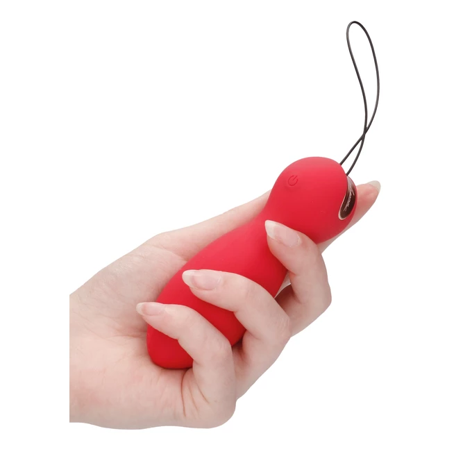 Elegance dual vibrating toy - purity - red - Wibrator łechtaczkowy i kulki gejszy (2w1), Czerwony