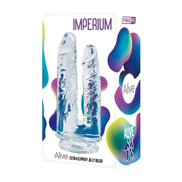 Alive Imperium Jelly Sz01 - Dildo podwójne z przyssawką