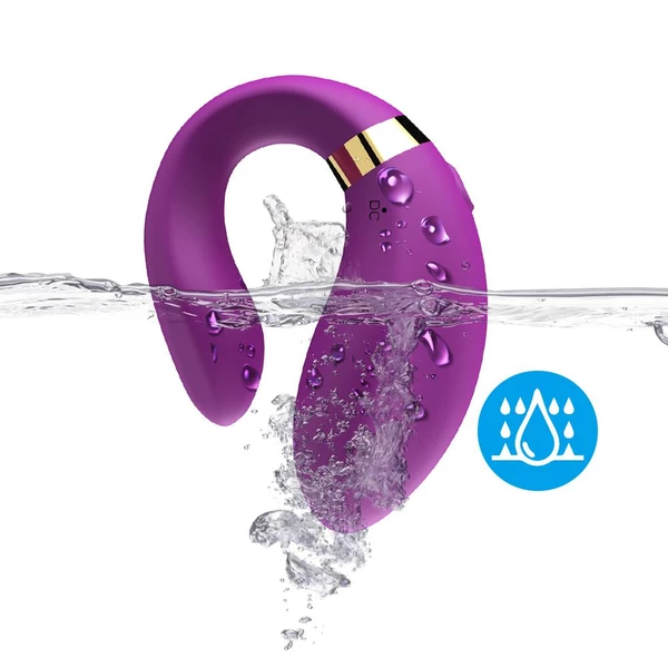 Boss Series Joy Crescent Purple - Wibrator dla par z pilotem, Fioletowy