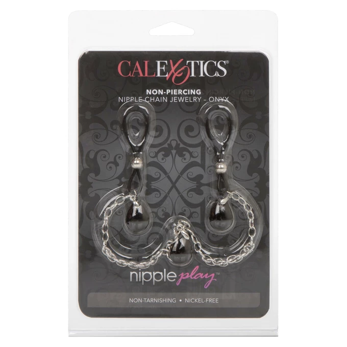 CalExotics Nonpierce Nipple Chain Jewelry Black - Zaciski na sutki z łańcuszkiem