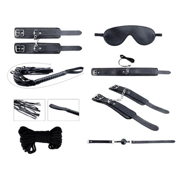 Alive Secret Desires Black Bdsm Kit 8Pcs - Zestaw BDSM
