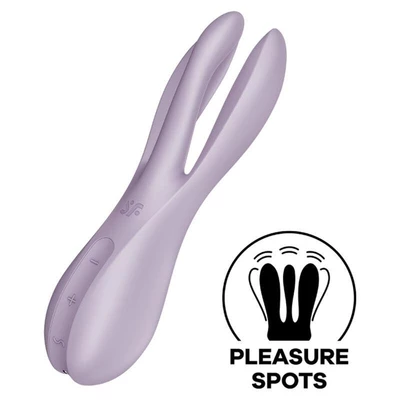 Satisfyer threesome 2 violet - Wibrator z trzema elastycznymi ramionami, Fioletowy