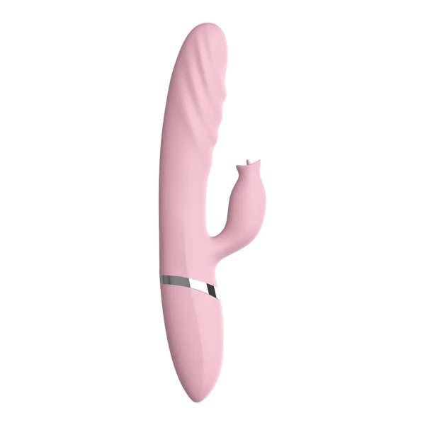 Boss Series tongue extension vibrating, usb - heating - Wibrator króliczek z podgrzewaniem i języczkiem