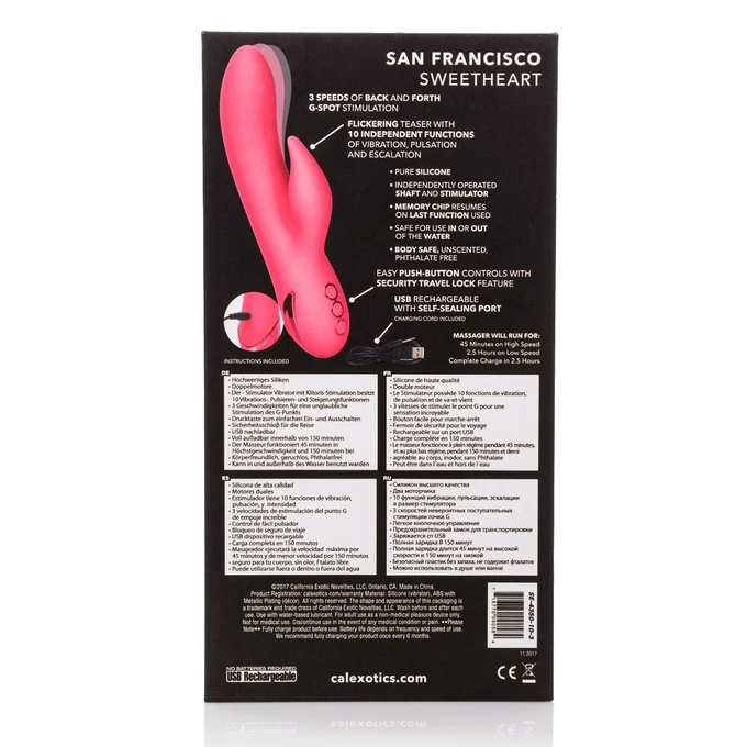 CalExotics San Francisco Sweetheart Pink - Wibrator króliczek