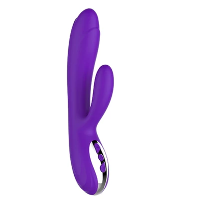 Boss Series joker heating double vibrating massage stick -purple - Wibrator króliczek z podgrzewaniem, Fioletowy