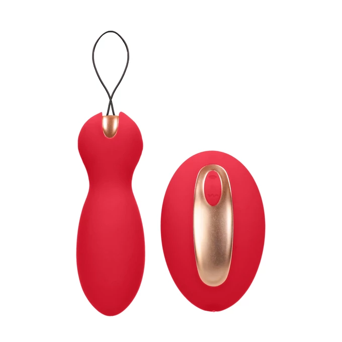 Elegance dual vibrating toy - purity - red - Wibrator łechtaczkowy i kulki gejszy (2w1), Czerwony