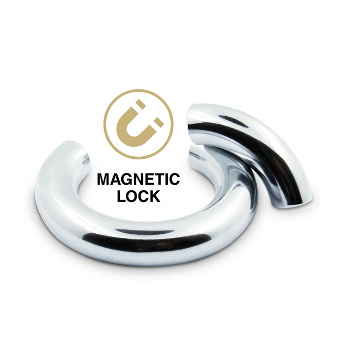 Mr. Cock luxury line steel cockring magnetic lock 50mm - Metalowy pierścień erekcyjny z magnetycznym zapięciem