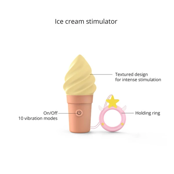 Love to Love Cand'Ice Vanilla Pop - Wibrator łechtaczkowy w kształcie lodów, Zółty