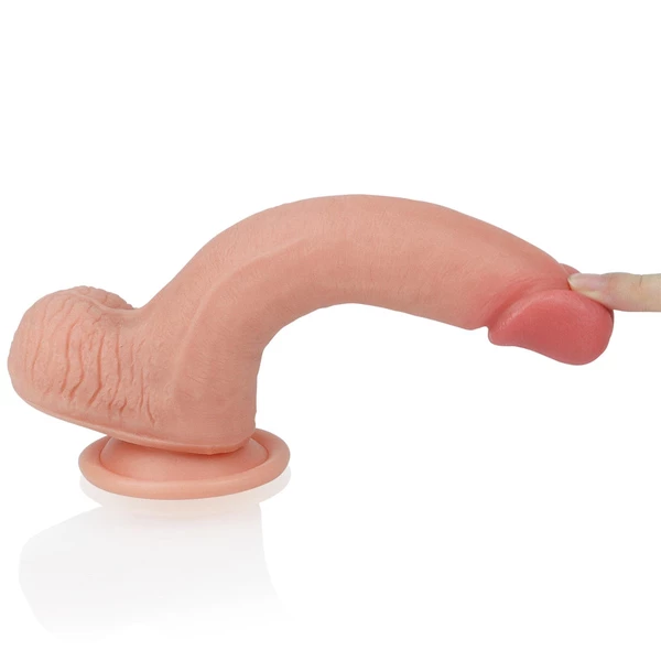 Lovetoy 8' Dual Layered Platinum Silicone Cock - Dildo klasyczne na przyssawce