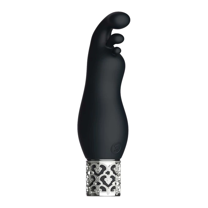 Royal Gems Exquisite Rechargeable Silicone Bullet Black - Wibrator punktowy, Czarny