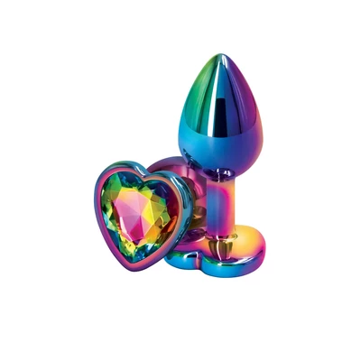 NS Novelties Rear Assets Mulitcolor Heart S Multicolor - Korek analny z kamieniem ozdobnym