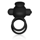 Lovetoy Power Clit Duo Silicone Cockring Black - Vibrační erekční kroužek, černý