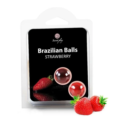 Secret Play Set 2 Brazilian Balls Strawberry - Brazylijskie kulki do masażu