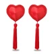Lovetoy Reusable Red Heart Tassels Nipple Pasties - Nálepky na bradavky