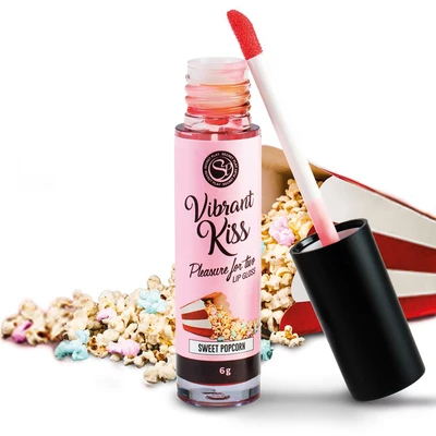 Secret Play Lip Gloss Vibrant Kiss Sweet Popcorn - Błyszczyk stymulujący wib rujący