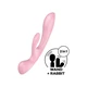 Satisfyer Triple Oh Pink - Ohebný vibrátor rabbit a wand 2v1, růžový