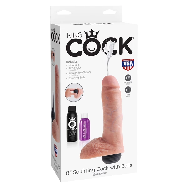 Pipedream Squirting Cock 8 Inch Light Skin Tone - Dildo klasyczne z wytryskiem