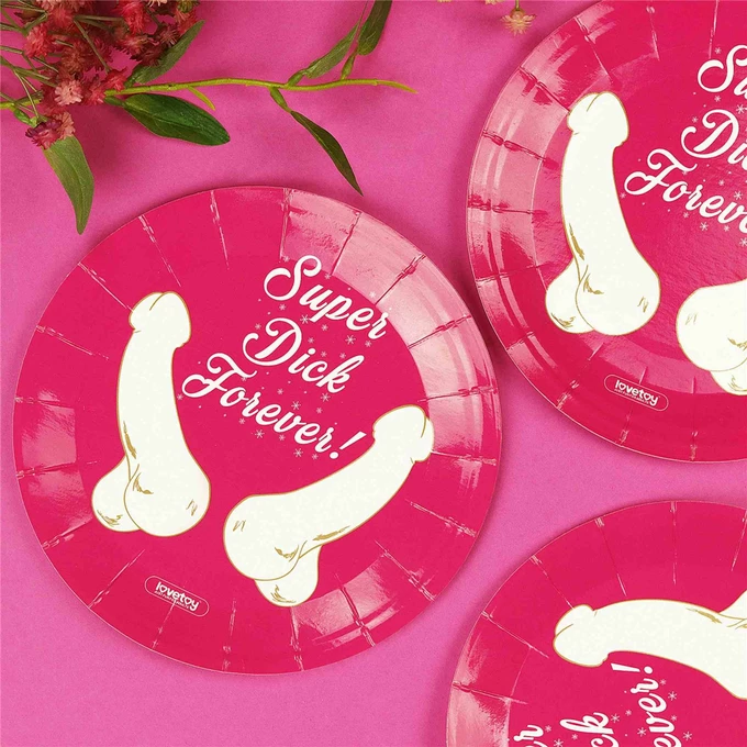 Lovetoy Super Dick Forever Bachelorette Paper Plates(Pack Of 6)