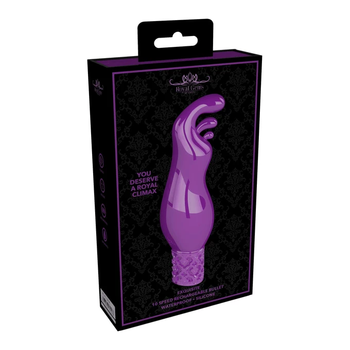Royal Gems Exquisite Rechargeable Silicone Bullet Purple - Wibrator punktowy, Fioletowy