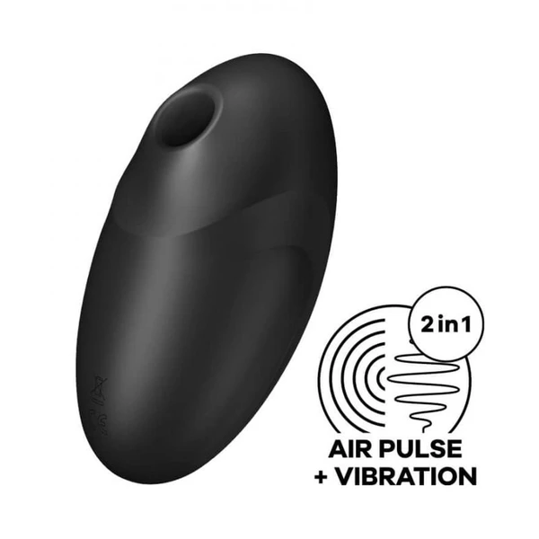 Satisfyer Vulva Lover 3 Black - Wibrator soniczny do łechtaczki z wibracjami, Czarny