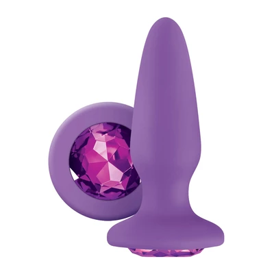 NS Novelties Glams Gem Plug Purple - Korek analny z kryształem, Fioletowy