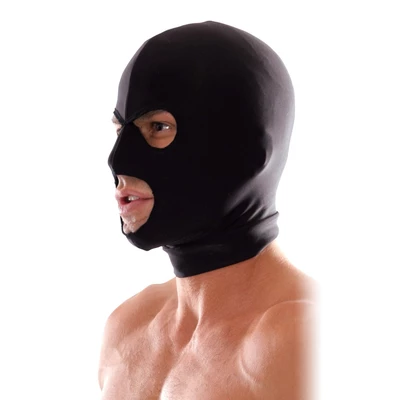 Pipedream Spandex 3 Hole Hood Black - Maska BDSM