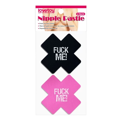Lovetoy Fuck Me Cross Pattern Nipple Pasties (2 Pack) - Nasutniki