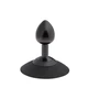 Malesation Alu Plug With Suction Cup Small, Black - Anální kolík s přísavkou, černý