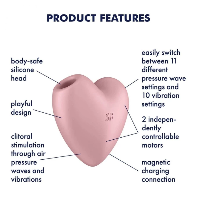 Satisfyer Cutie Heart (Light Red) - Soniczny wibrator łechtaczki