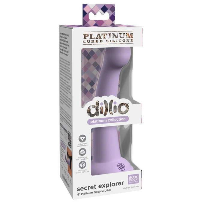 Dillio Secret Explorer Purple 6Inc - Dildo klasyczne na przyssawce, Fioletowy