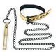 Lovetoy Bondage Fetish Metallic Pup Collar With Leash gold - Obojek s vodítkem, zlatý