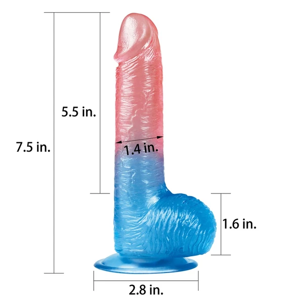 Lovetoy 7.5' Dazzle Studs - Dildo klasyczne na przyssawce