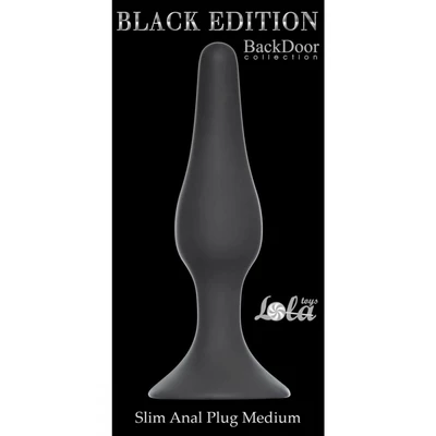 Lola Toys Slim Anal Plug Medium Black - korek analny