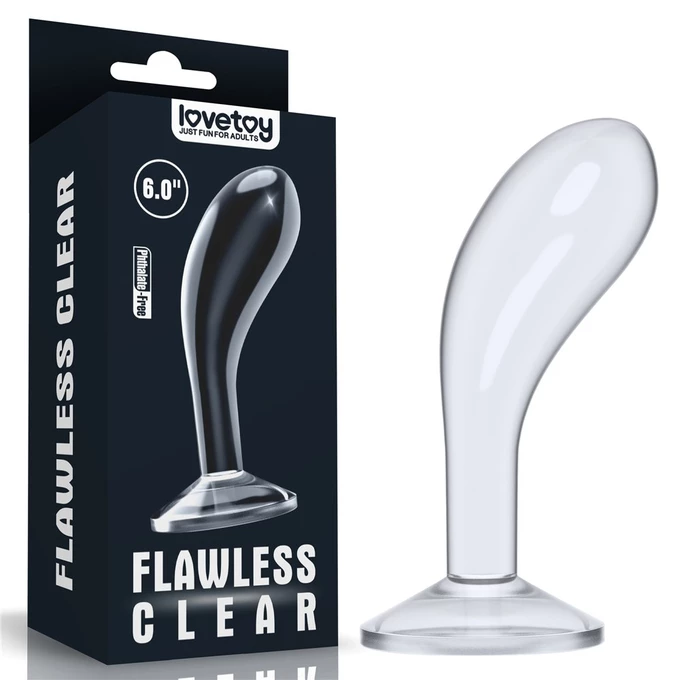 Lovetoy Flawess clear prostate plug 6&quot; - Klasický masážní přístroj na prostatu