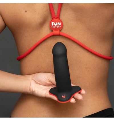 Fun Factory Amor - Dildo 13 cm, černá a červená s přísavkou