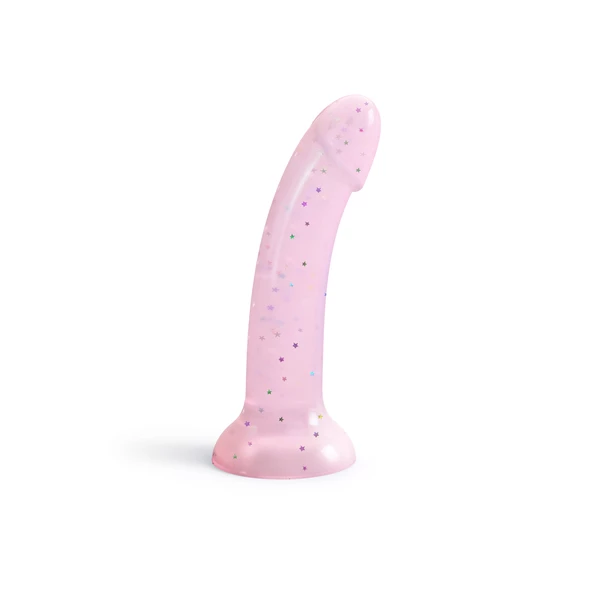 Love to Love Dildolls Starlight - Klasické dildo s přísavkou, růžové s malými hvězdičkami