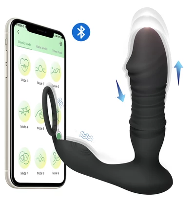 Erospace Men's Play B5 - Klouzavý masážní přístroj na prostatu ovládaný aplikací
