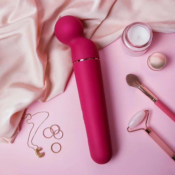 Satisfyer Planet Wand-er berry + rosegold - Vibrátor typu wand, vínový