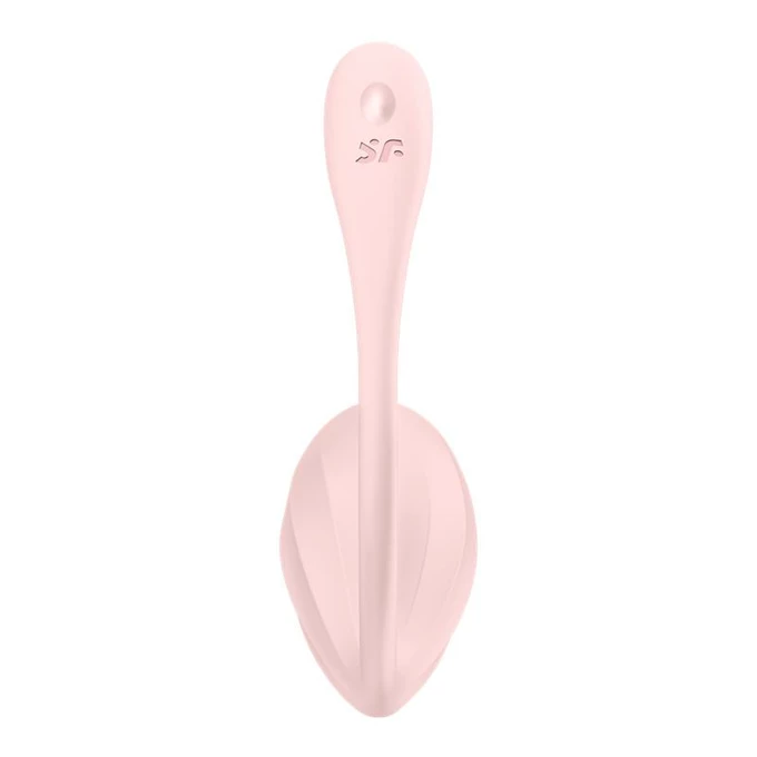 Satisfyer Ribbed Petal - Vibrační vajíčko ovládané dálkovým ovladačem a aplikací, Světle růžové