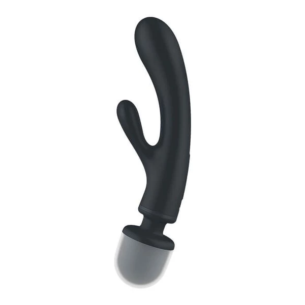 Satisfyer Triple lover - Trojitý vibrátor, králíček + hůlka, šedý