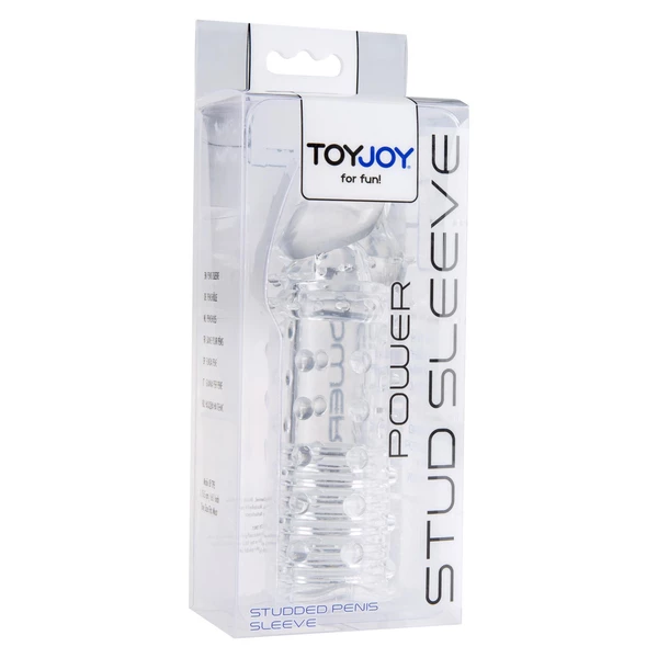 TOYJOY Power Stud Sleeve Transparent - Nakładka na penisa, Przezroczysty
