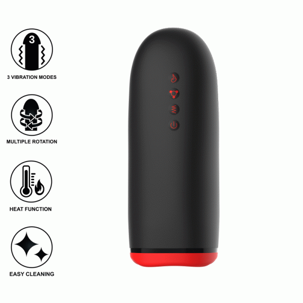 JAMYJOB Spin X - Masturbátor s funkcí rotace a zahřívání